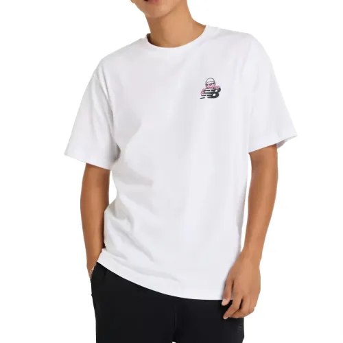 New Balance T Shirts Men's White Crew Neck