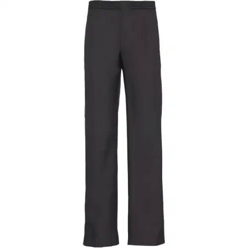 Prada logo-embroidered silk trousers