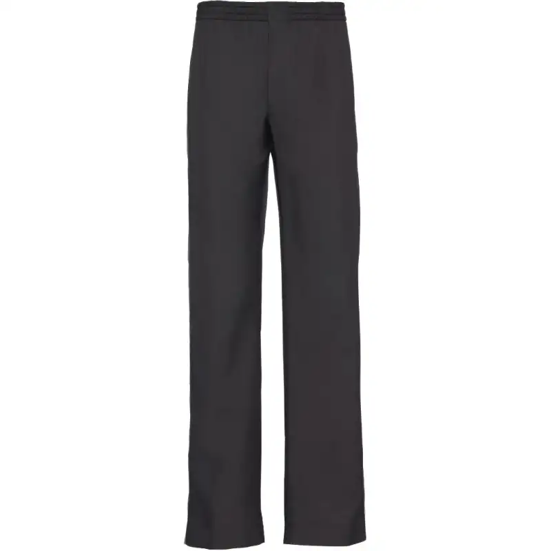 Prada logo-embroidered silk trousers