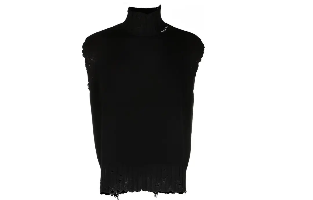 MARNI Sweaters Men's Black Turtleneck Moderate Sleeveless