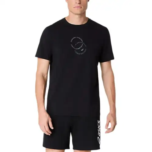 ASICS T Shirts Men's Black Crew Neck