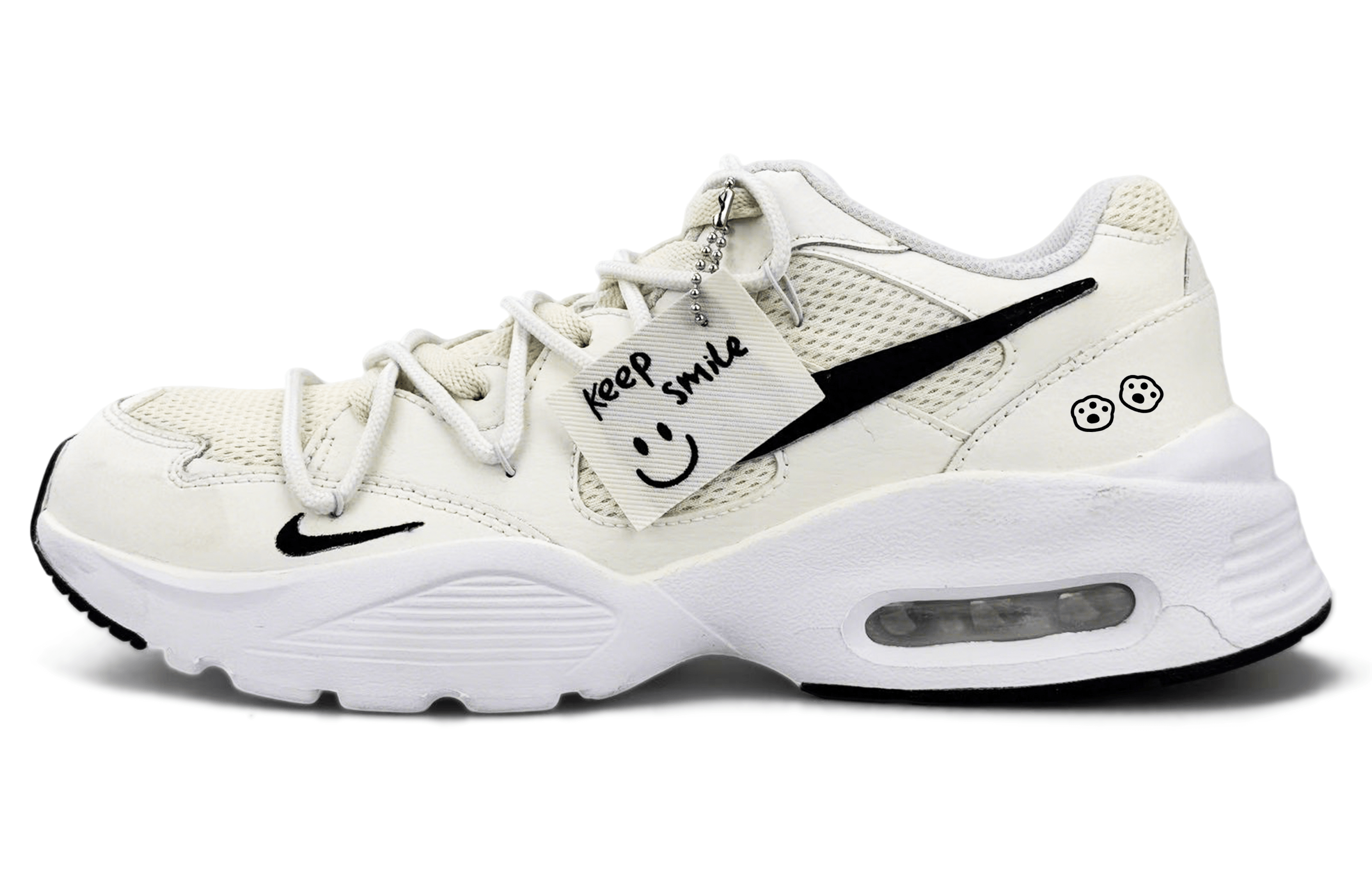 Nike Air Max Fusion Cushioning Low top Casual City Commuting Running Shoes Unisex Ecru