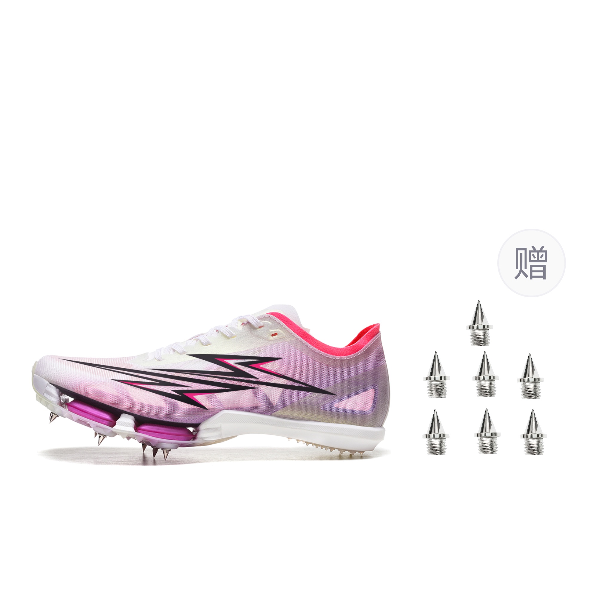 RANDONGLI Low top Full Length Carbon Plate Training Sprint Running Shoes Unisex White Purple