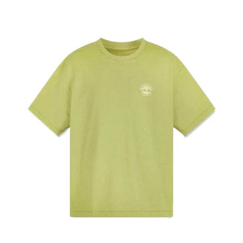 Timberland T Shirts Unisex Grass Green Crew Neck Moderate Straight Fit