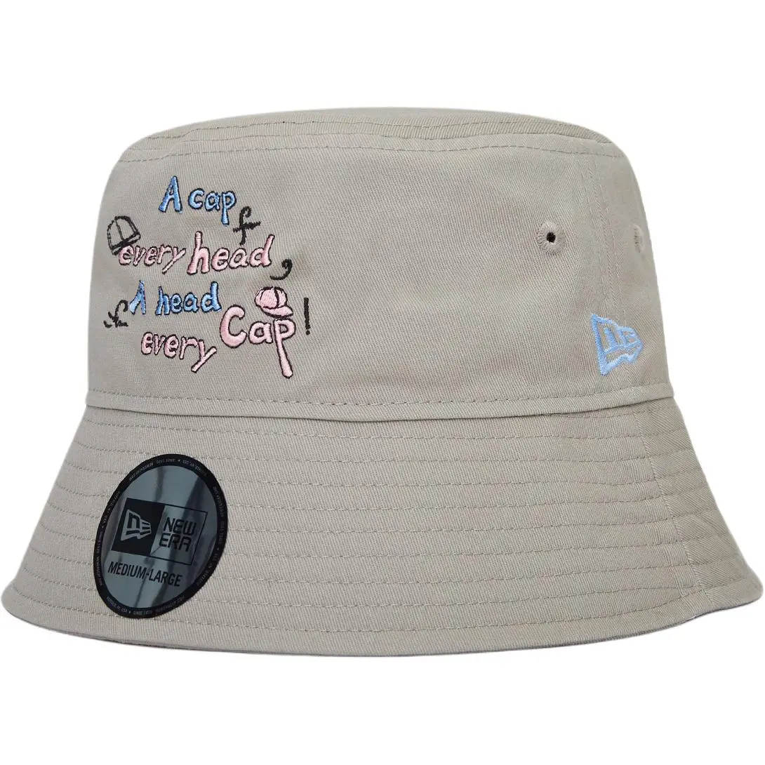 New Era Cotton Bucket Hats Unisex Warm Gray
