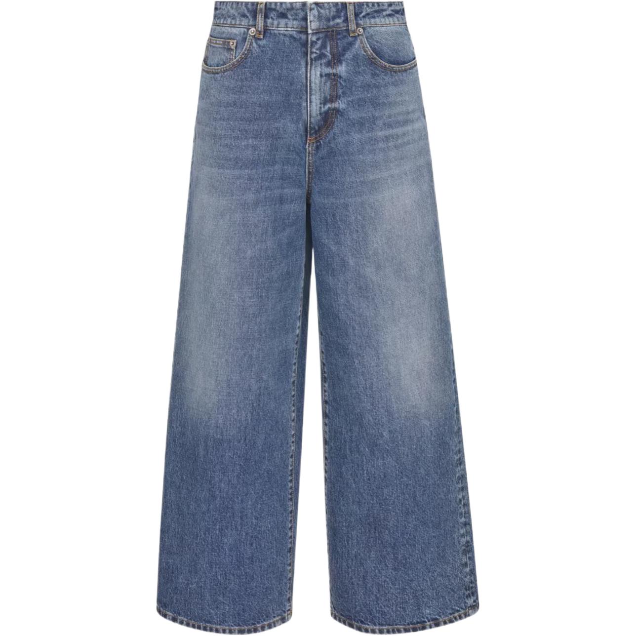 DIOR Jeans Women's Blue Moderate Straight Fit Pants