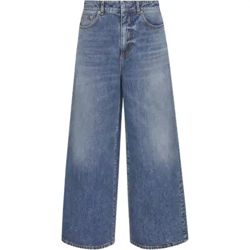 DIOR Jeans Women's Blue Moderate Straight Fit Pants