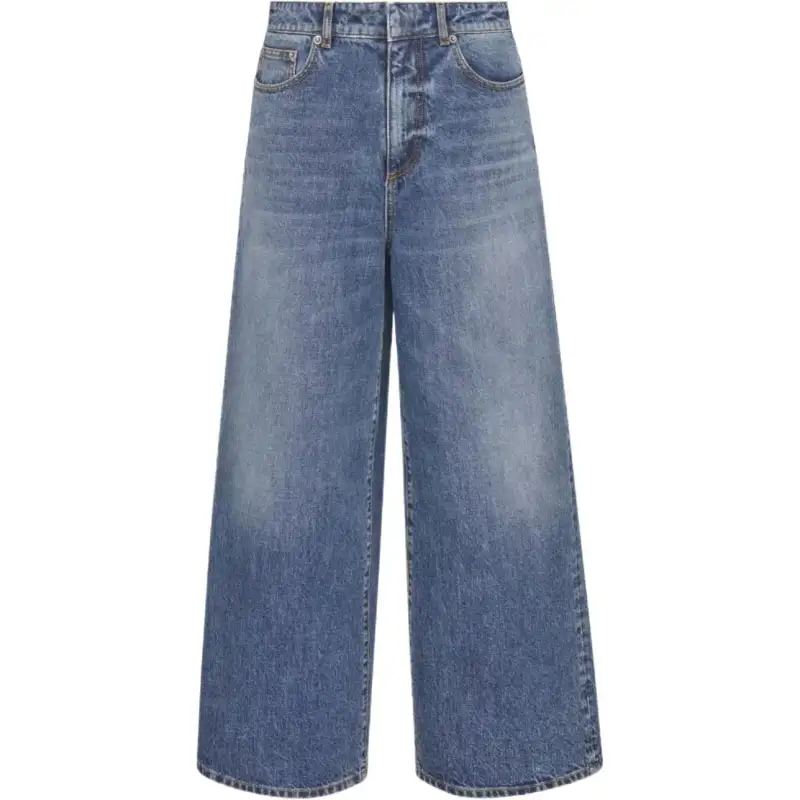 DIOR Jeans Women's Blue Moderate Straight Fit Pants