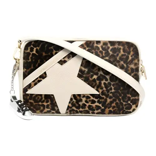 Golden Goose Super Star Cow Leather Shoulder Bag Women's Beige/Brown