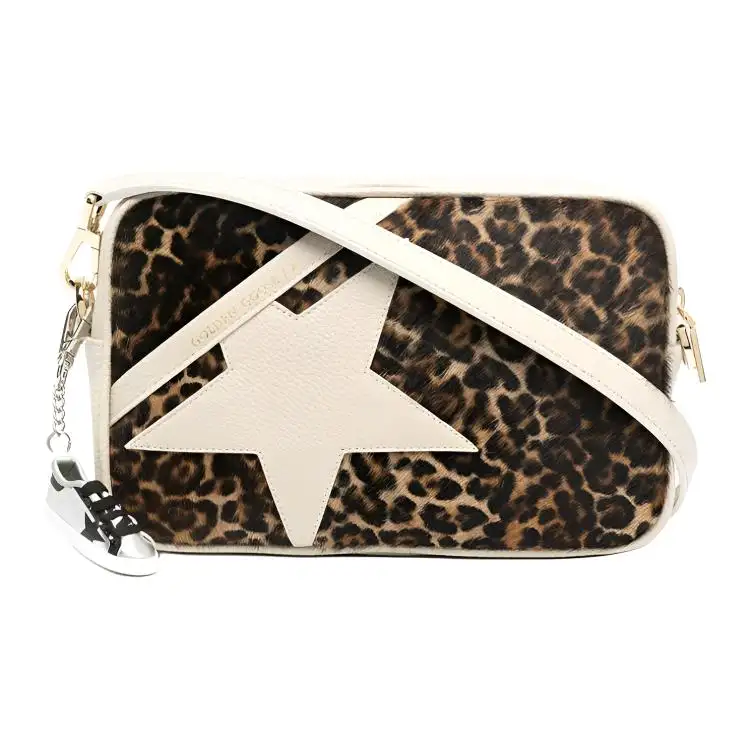 Golden Goose Super Star Cow Leather Shoulder Bag Women's Beige/Brown
