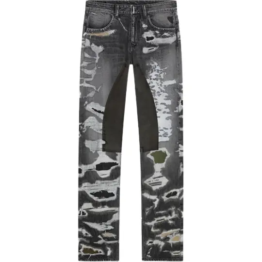 Givenchy Jeans Men's Black Moderate Ripped Pants