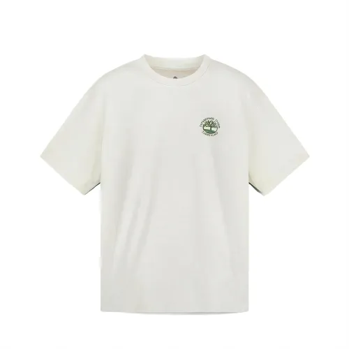 Timberland T Shirts Unisex White Crew Neck Moderate Straight Fit