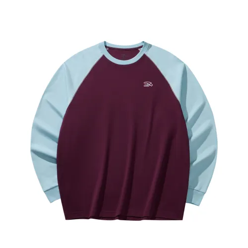 ANTA T Shirts Men's Aster Purple/Light Steel Blue 2 Crew Neck