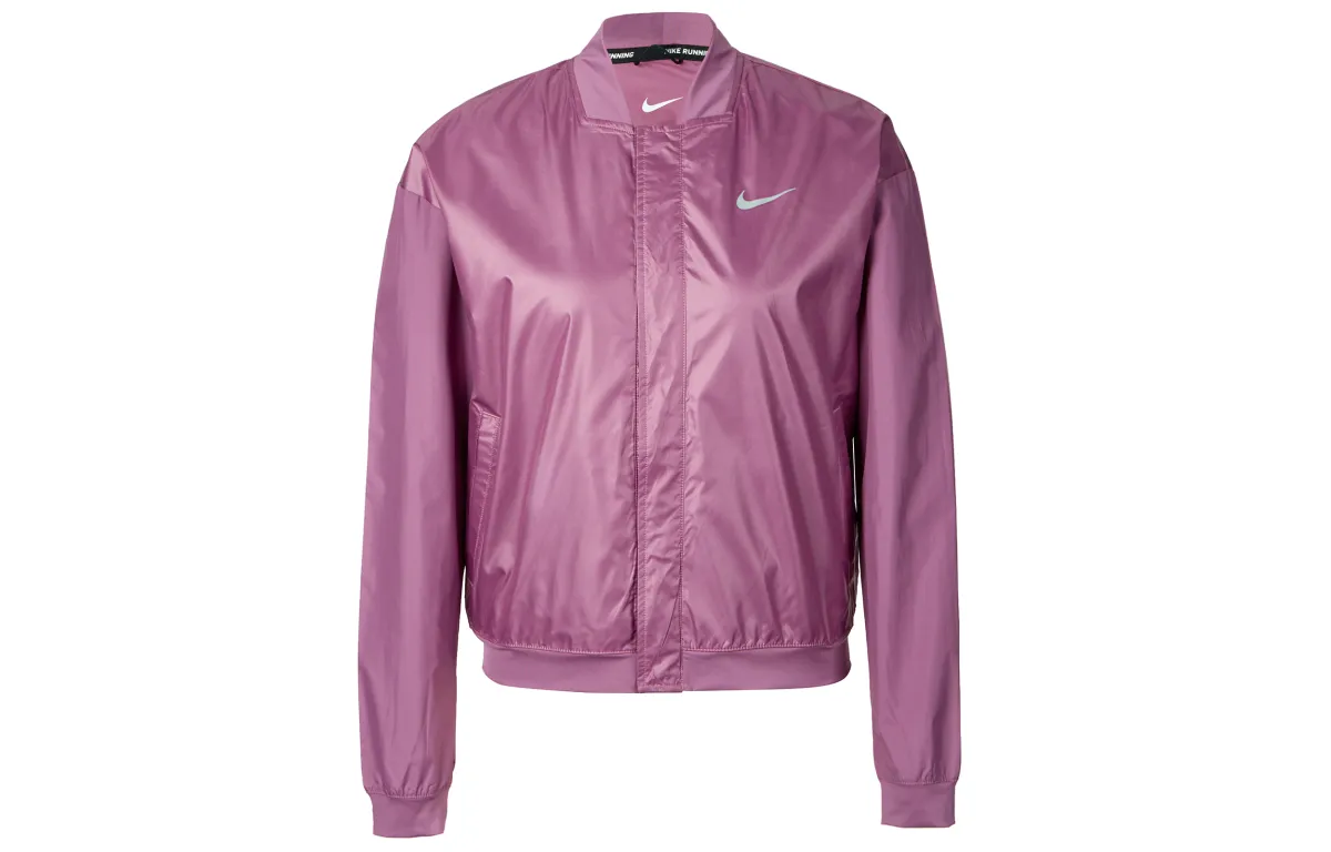 Nike Cropped Coats Women's Purple Baseball Collar Moderate