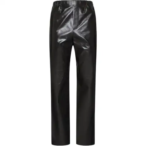 Bottega Veneta SS24 Leather Pants Women's Black