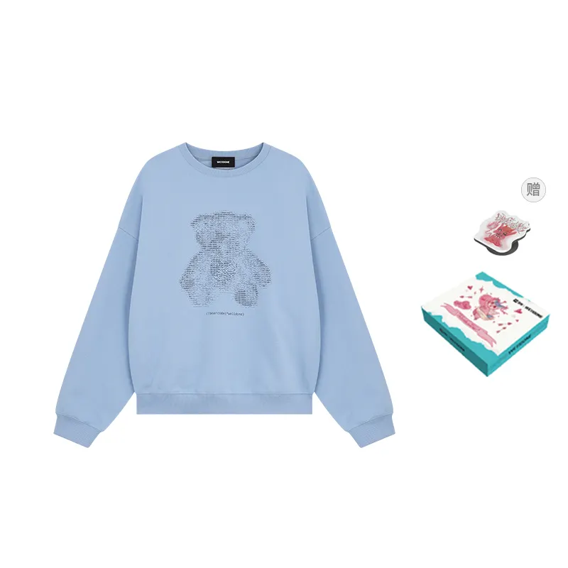 WE11DONE Autumn cartoon blue sweatshirt for men and women