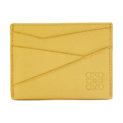 LOEWE Puzzle Calfskin Card Holder Men's Yellow