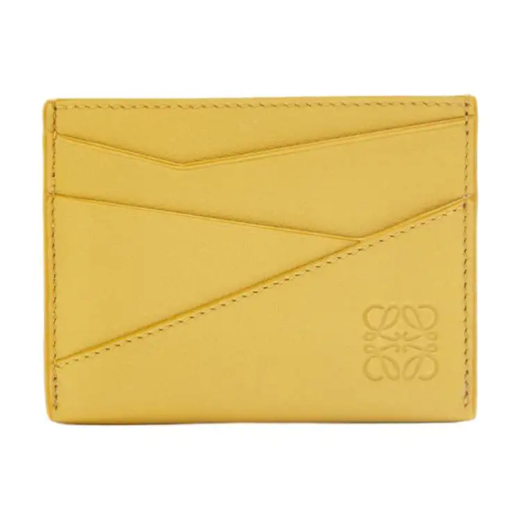 LOEWE Puzzle Calfskin Card Holder Men's Yellow