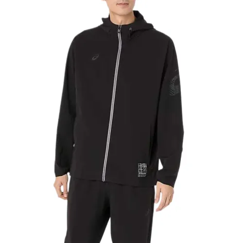 ASICS Jackets Men's Performance Black Hooded Moderate Other