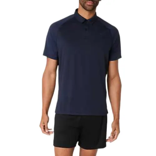 ASICS Polo Shirts Men's Navy Blue Polo Collar Moderate