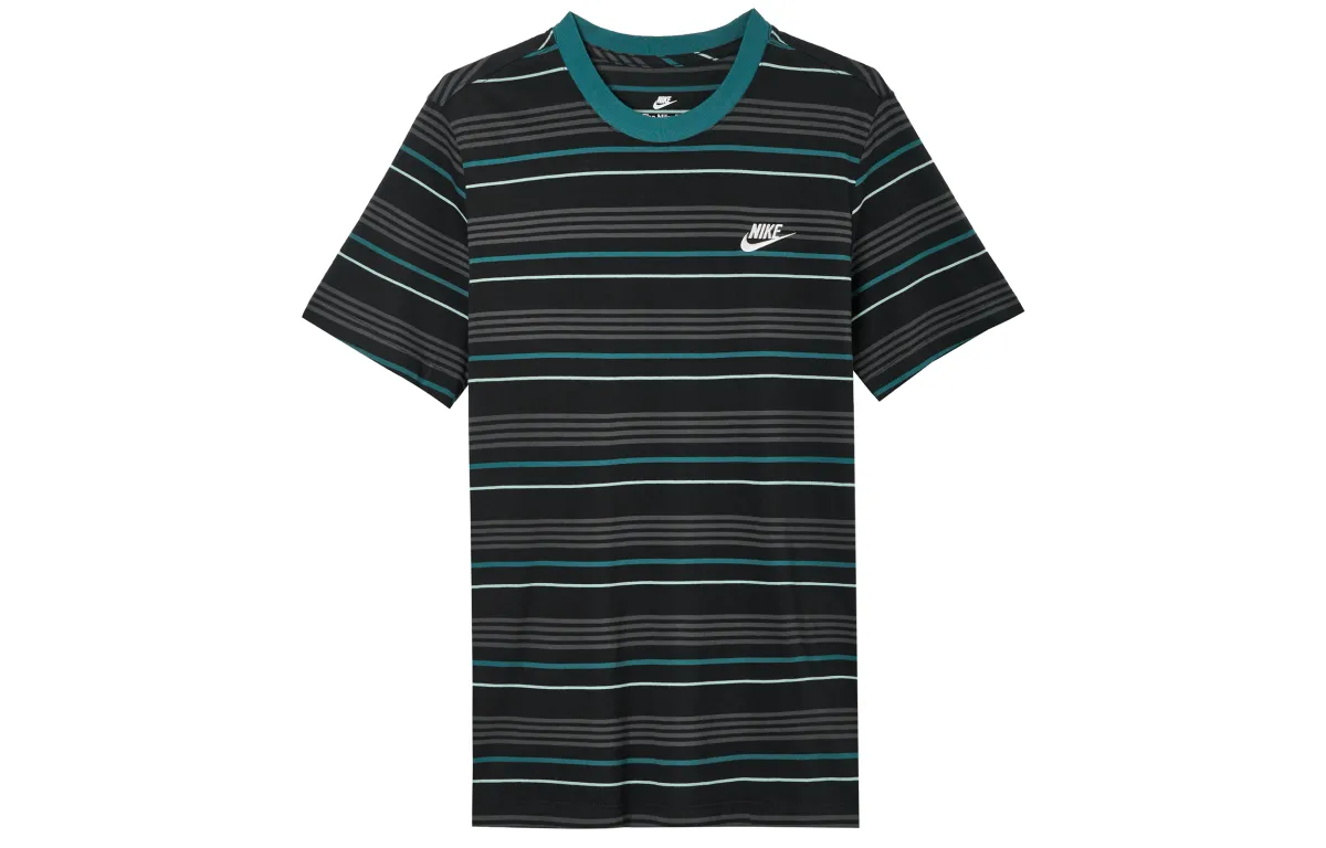 Nike T-Shirts Men's Black Crew Neck Moderate Straight Fit