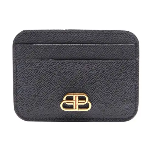 Balenciaga Cow Leather Card Holder Women's Black