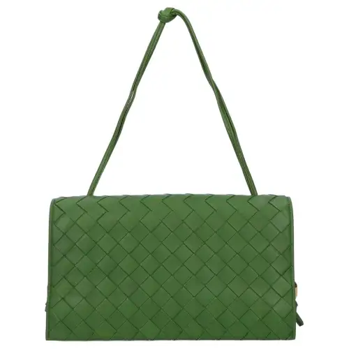 Bottega Veneta Lambskin Crossbody Bag, Shoulder Bag Mini Women's Green