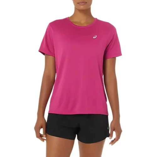 ASICS T Shirts Women's Red Crew Neck