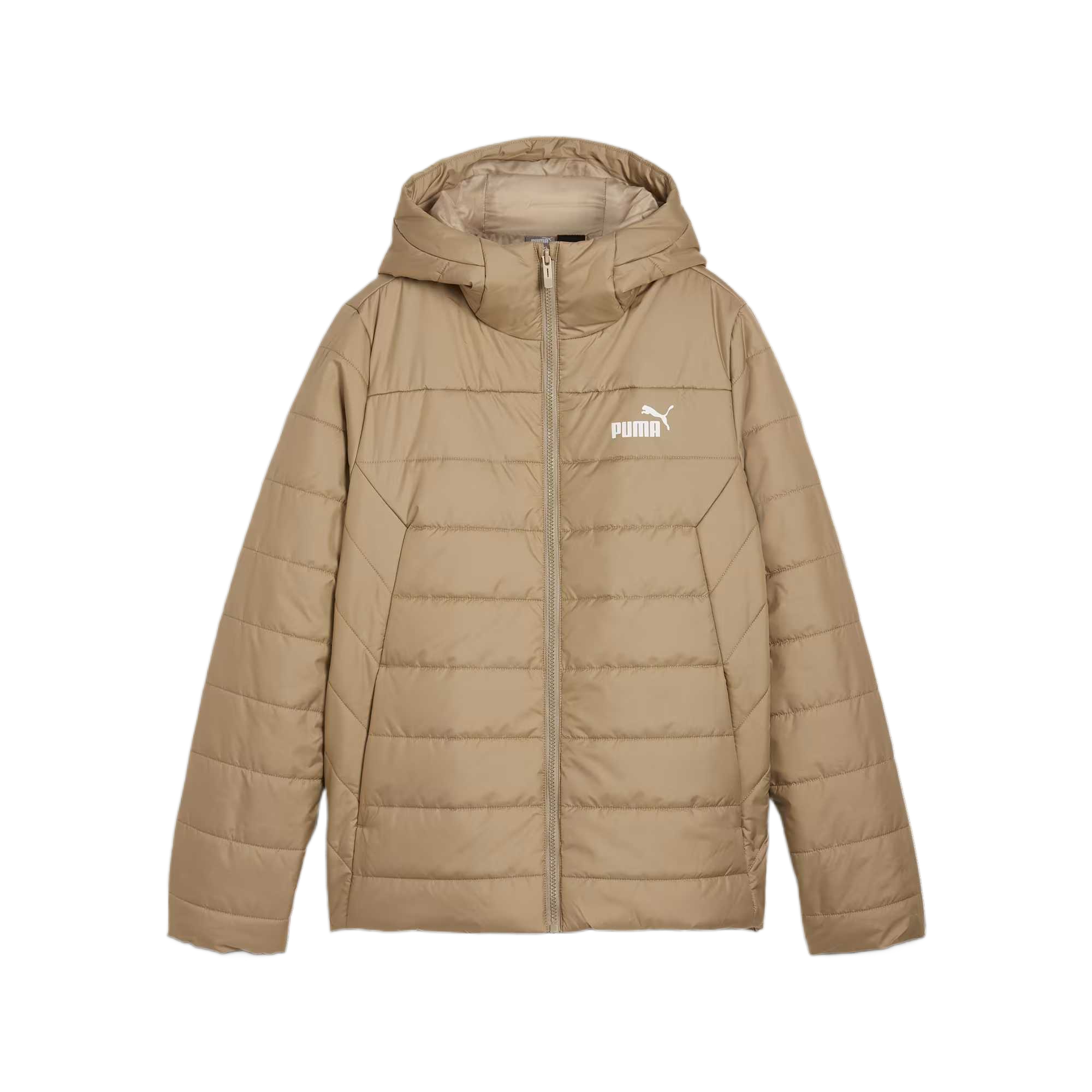 PUMA ESS Puffer Jackets Women's Khaki Hooded Thickened