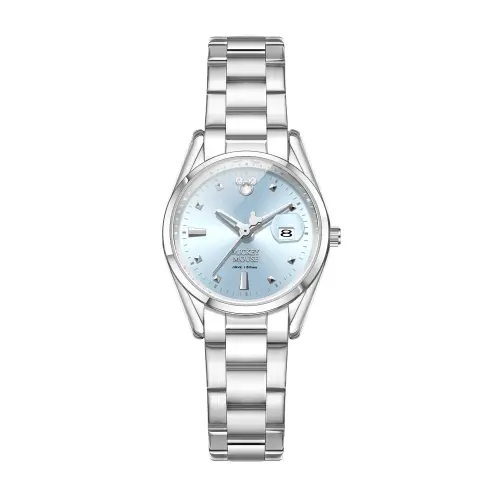 Disney Disney, small design swiss watch, quartz high quality gift box, watch strap stainless steel, women's watch, blue waterproof dial, light luxury style, high-quality style, for students, quartz mechanism