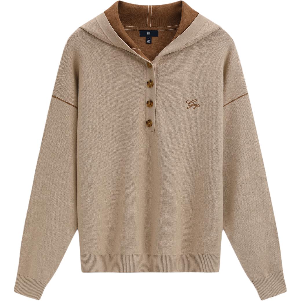 Женский свитер GAP Logo Half-Zip Hoodie (серый)