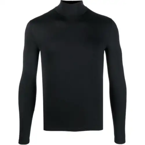 Balenciaga T Shirts Men's Black Turtleneck Moderate Straight Fit