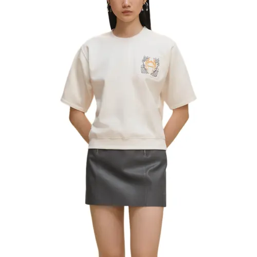 HERMES T Shirts Women's White Crew Neck Moderate