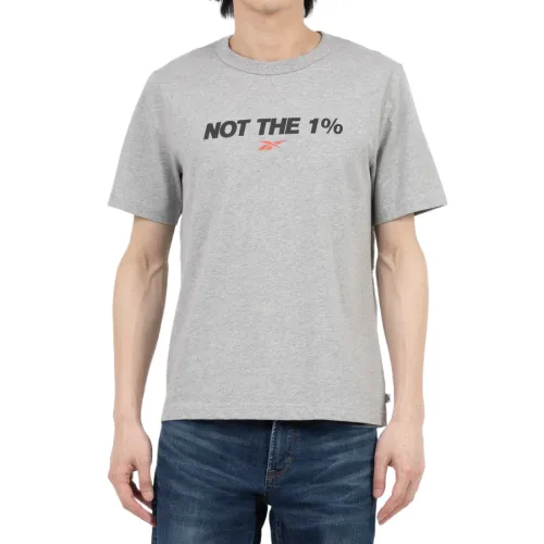 Reebok T Shirts Men's Gray Crew Neck Moderate Straight Fit