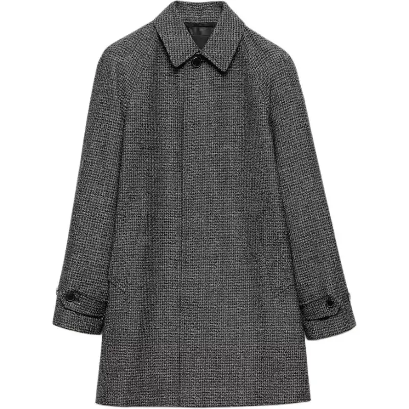 PRADA Coats Men's Black/White Lapel Moderate Straight Fit