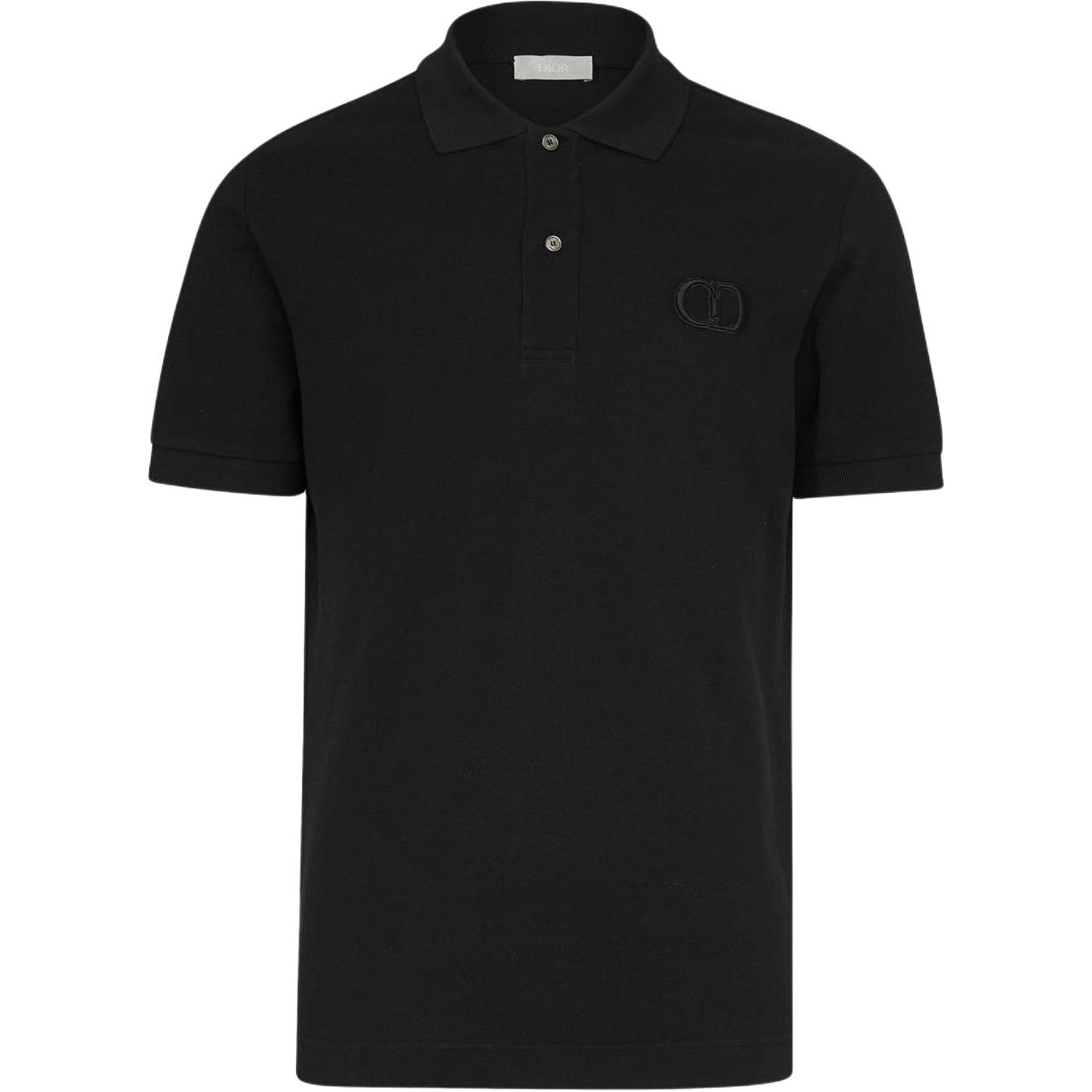 DIOR Polo Shirts Men's Black Polo Collar Moderate