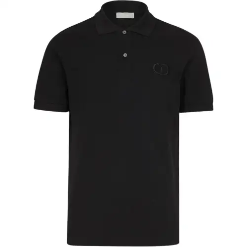 DIOR Polo Shirts Men's Black Polo Collar Moderate