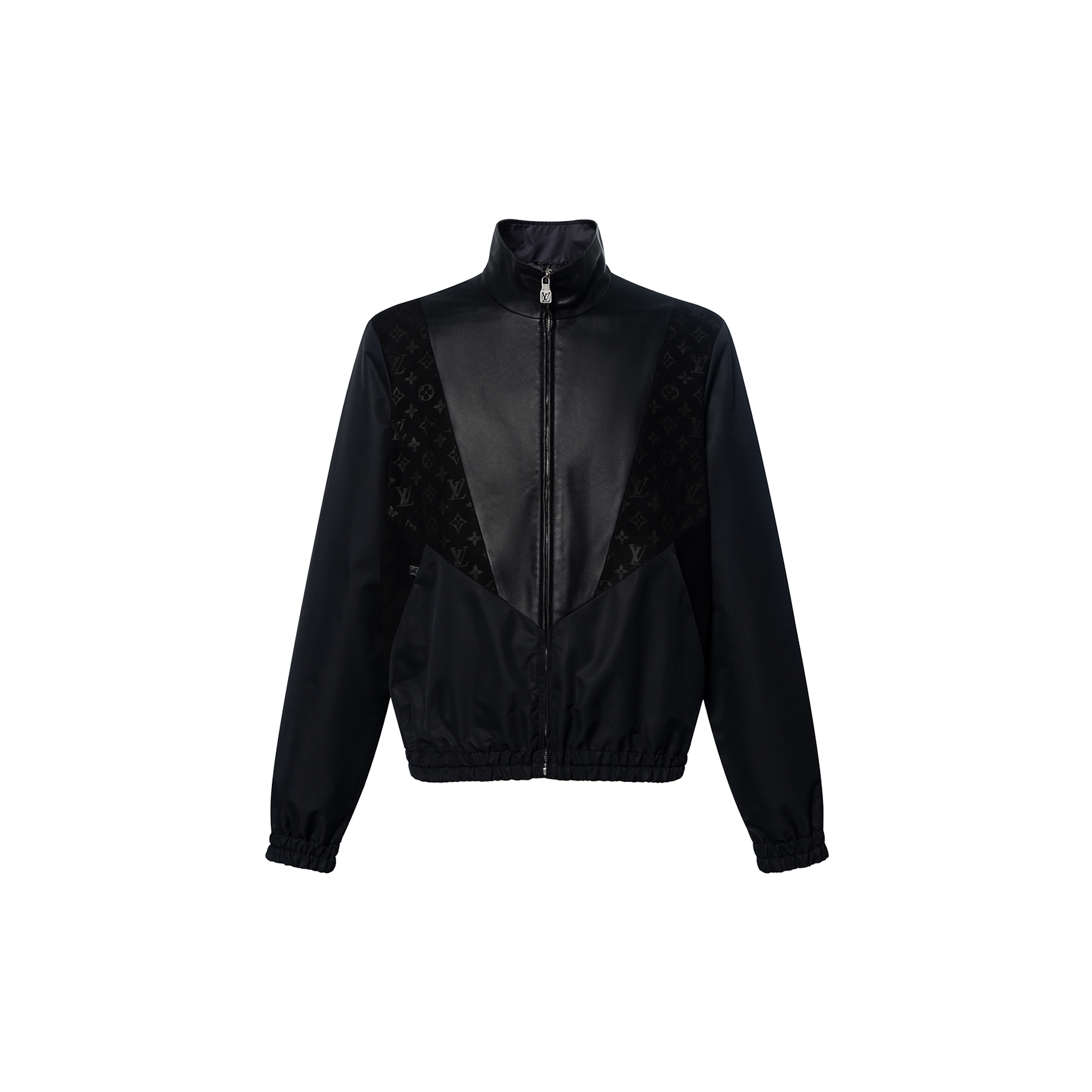 LOUIS VUITTON FW25 Early Autumn Men's Series Solid Color Logo Embossed Inlay Sweatshirt Jacket Men's Black