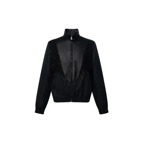 Lv Leather Mix Track Top