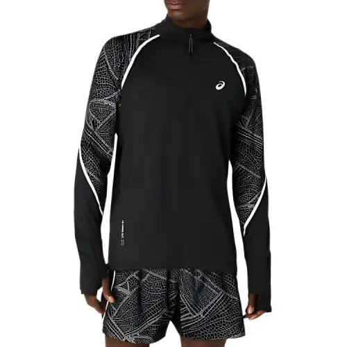ASICS LITE SHOW Shirts Men's Black Stand Collar Moderate