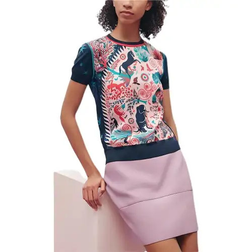 HERMES Knitwear Women's Marine Blue Crew Neck Moderate Other