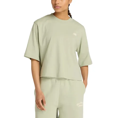 New Balance LINEAR HERITAGE Drop Shoulder Sleeve T Shirt Women's