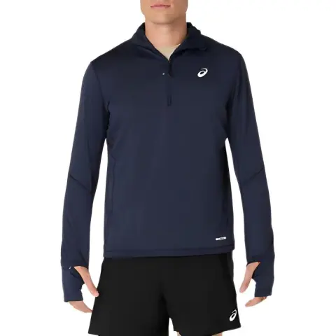 ASICS ROAD Sweatshirts Men's Navy Blue Hooded Moderate Regular