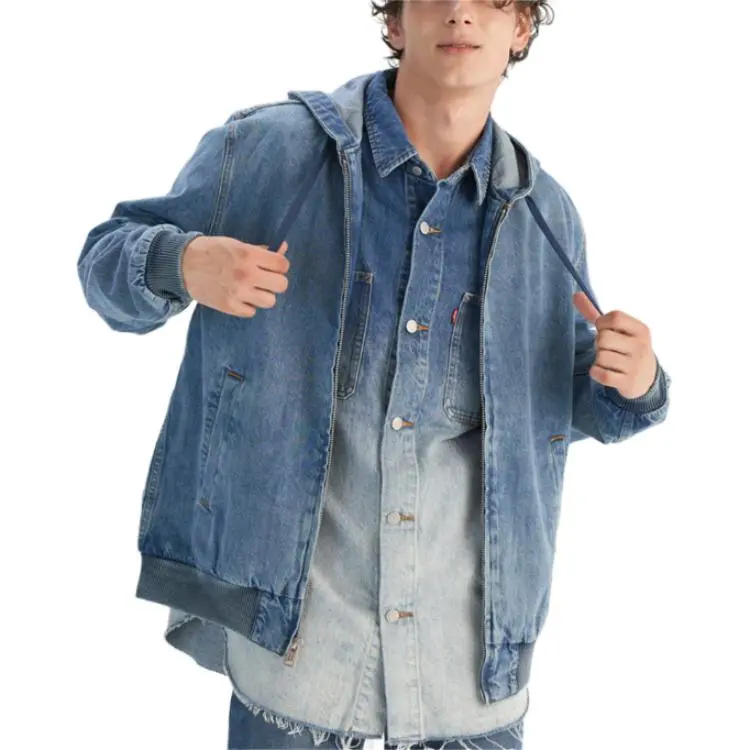 Levi's Denim Jackets Men's Blue Hooded (Non-detachable) Moderate