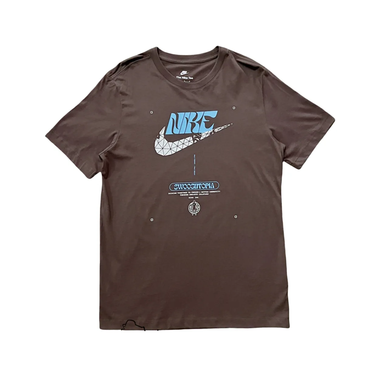 Nike Swoosh T-Shirts Men's Brown Crew Neck Moderate