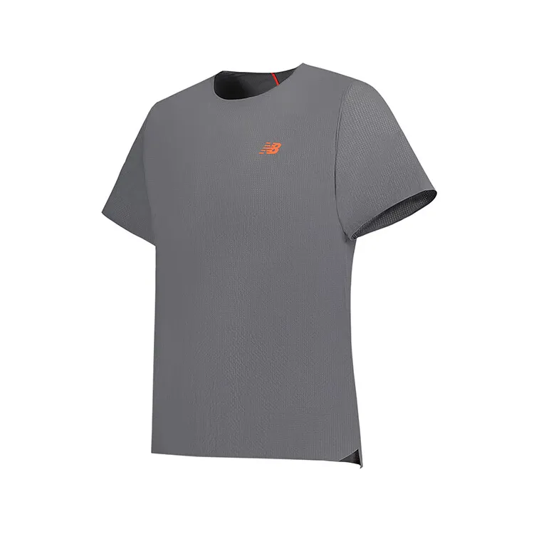 New Balance Running T-Shirts Men's Gray Moderate