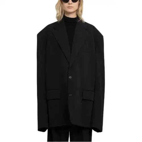 Balenciaga Business Suits Women's Black Suit Collar Moderate