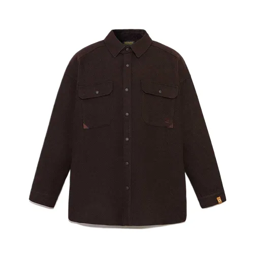 Timberland Shirts Unisex Brown Red Lapel Moderate