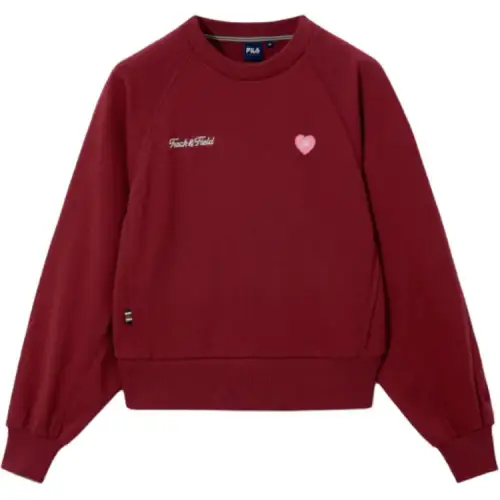 FILA Sweatshirts Women's Red Wine Crew Neck Thin