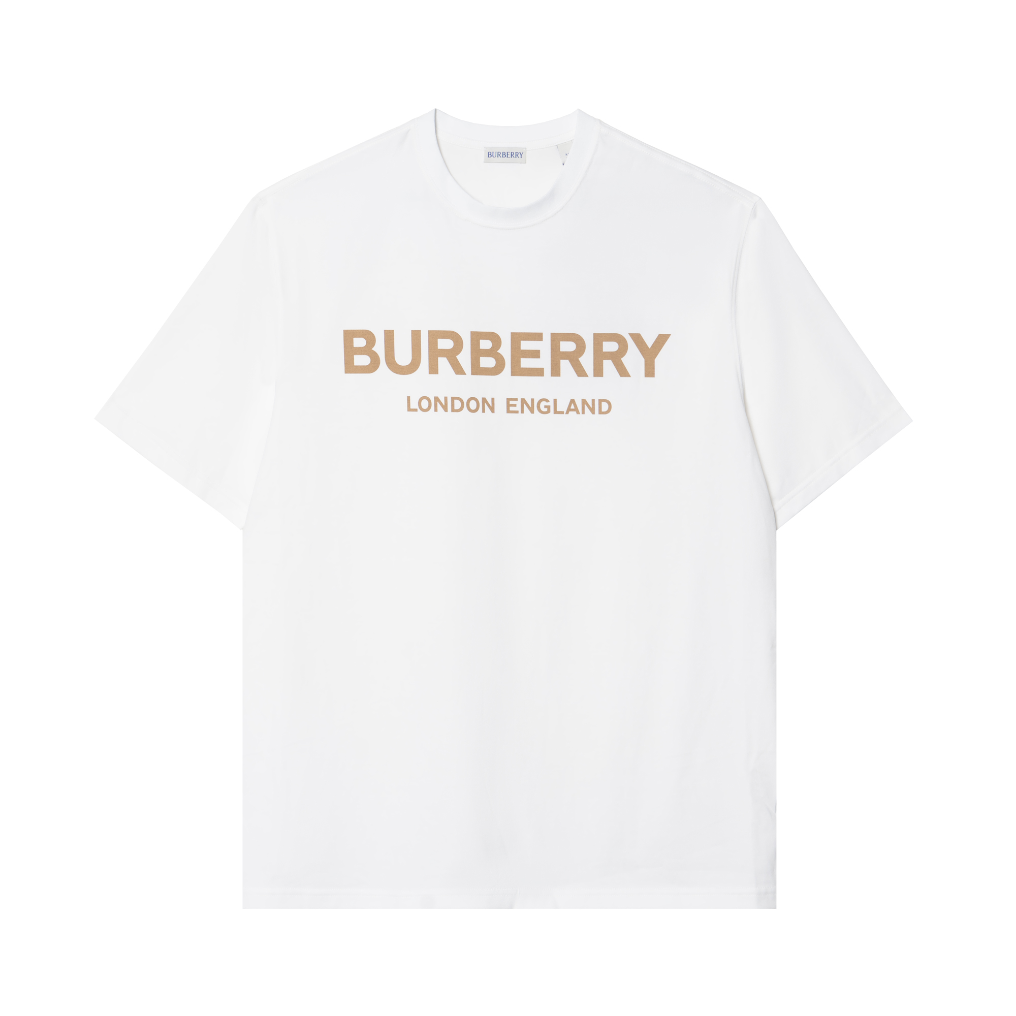 Мужская футболка Burberry Ribbed Neck (белая)
